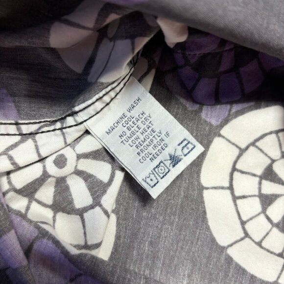 Reyn Spooner Mens Button Down Medium Hawaiian Traditional Grey Purple Aloha - Picture 10 of 12